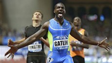 Justin Gatlin na  mítinku Diamantové ligy v Monaku. 