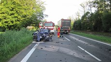 Auta se srazila kousek za obcí Zaová ve smru na Ronov pod Radhotm.