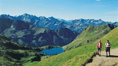 Jezero Seealpsee ze sedla Ziegersattel