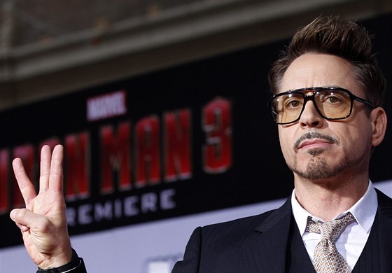 Robert Downey Jr. na premiée filmu Iron Man 3