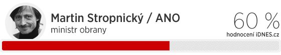 Martin Stropnick (ANO), ministr obrany, hodnocen iDNES.cz: 60 %