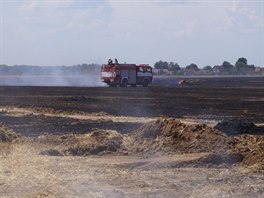 Por zniil 40 hektar balk slmy na poli u Boharyn na Krlovhradecku....