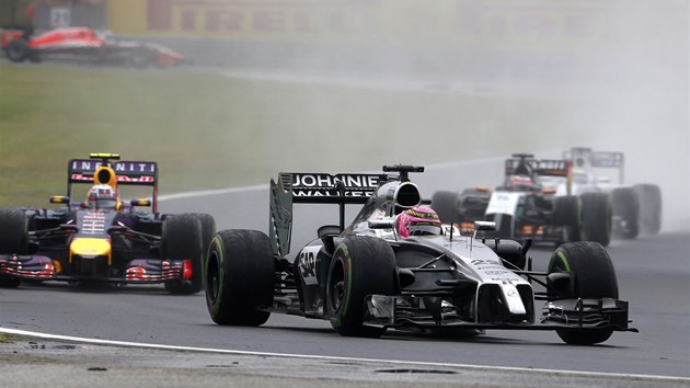 JEN NA CHVLI. Jenson Button v ele Velk ceny Maarska F1.