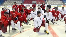 Hokejisté Olomouce na tréninku Hokejisté Olomouce na tréninku