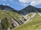 Panorama alpského sedla Margunet ve výcarském národním parku
