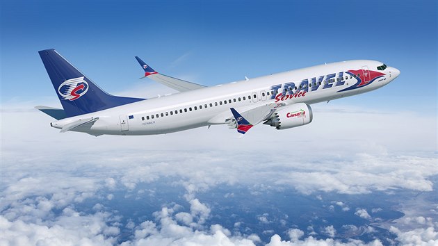 Boeing 737 MAX v barvách Travel Service