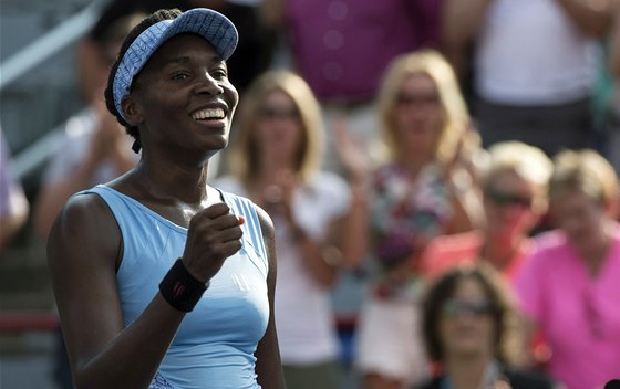 JET UMÍM VYHRÁVAT. Venus Williams na tenisovém turnaji v Montrealu neekan