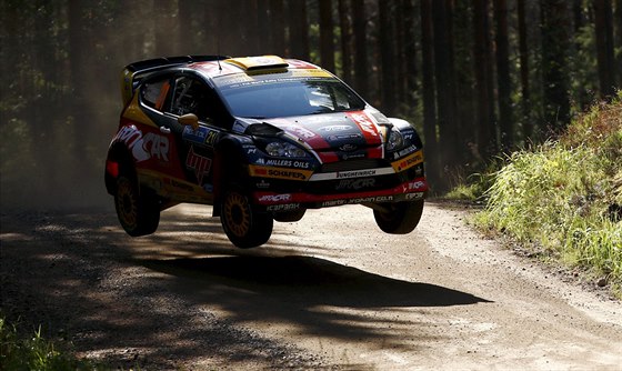 Martin Prokop na trati 2. etapy Finské rallye.