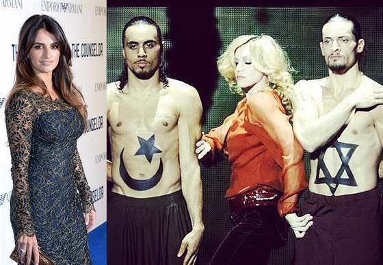 Penélope Cruzová a Madonna s taneníky