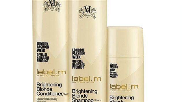 ada pro ochranu, zesvtlen a rozjasnn blond odstn Brightening Blonde, label.m. ampon, 300 ml za 441 K; kondicionr, 300 ml za 545 K; balzm, 100 ml za 476 K.