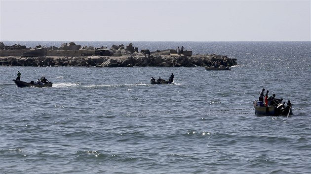 Palestint rybi vyjeli na moe (7. srpna 2014).