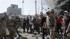 Nepokoje na kyjevském Majdanu (7. srpna 2014)
