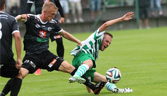 Momentka z pohárového utkání Olympia Hradec Králové - FC Hradec Králové