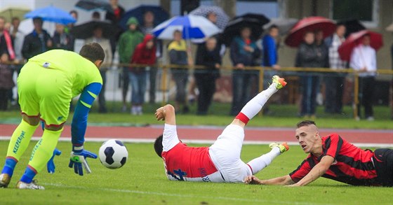 Momentka ze zápasu Chrudim - Slavia