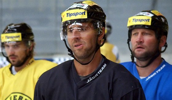 Martin Ruinský má do hokeje poád velkou chu, i kdy na tréninku je to dina.
