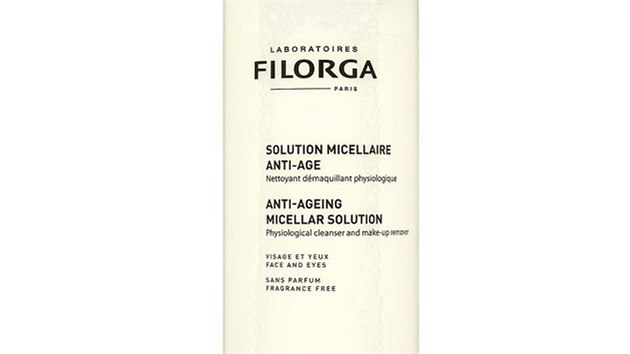 Micelrn voda Solution Micellaire Anti-Age od francouzsk znaky Filorga je obohacena o hydratan, zjemujc a ochrann sloky, hod se tak i pro strnouc pokoku. Neobsahuje parabeny. Cena: 590 korun