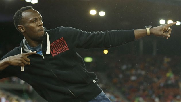 Usain Bolt se pedvd, je hostem atletickho mistrovstv Evropy v Curychu.