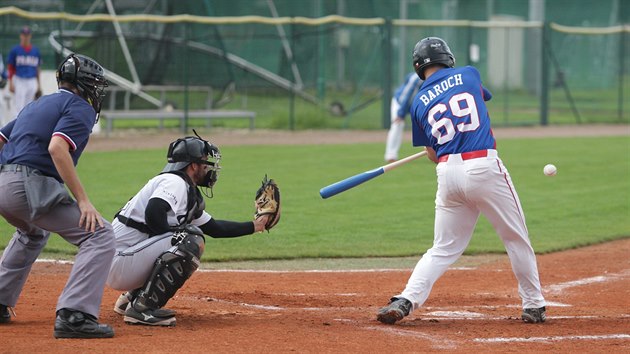 Momentka z baseballovho finle Draci Brno vs. Kotlka Praha