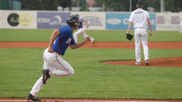 Momentka z baseballovho finle Draci Brno vs. Kotlka Praha