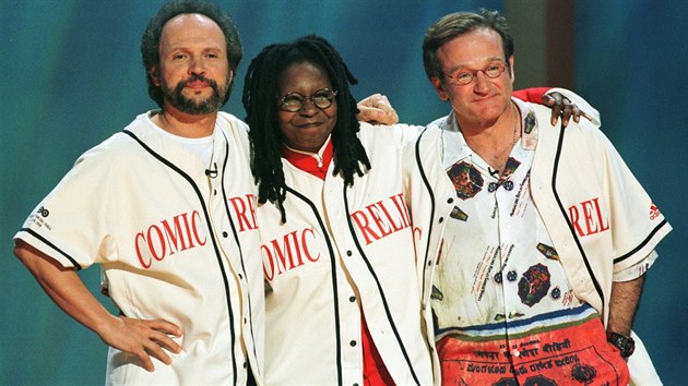 Billy Crystal, Whoopi Goldbergov a Robin Williams v roce 1998