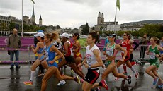 Momentka z enského maratonu na mistrovství Evropy v Curychu