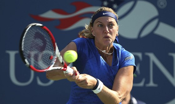 eská tenistka Petra Kvitová v souboji 1. kola US Open s Kristinou...