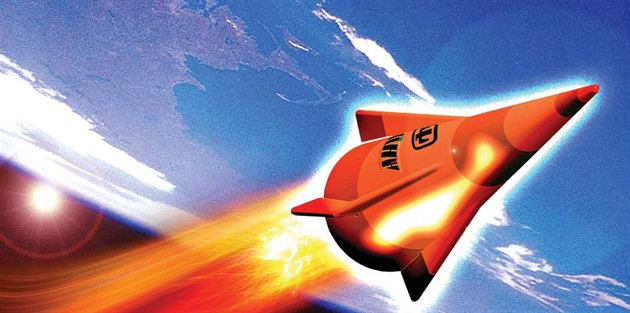 Experimentální zbraň Advanced Hypersonic Weapon v představě ilustrátora. Experimentální zbraň Advanced Hypersonic Weapon v představě ilustrátora.
