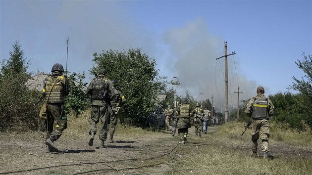 Ukrajinsk jednotky v Ilovajsku (27. srpna 2014)
