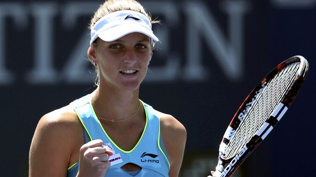 IVOTN SPCH. esk tenistka Karolna Plkov se raduje po vhe nad Ivanoviovou z postupu do 3. kola US Open.