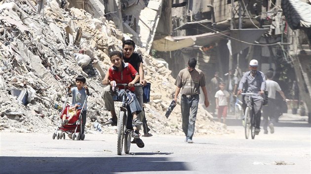 Ponien domy na pedmst Damaku (25. srpna 2014)