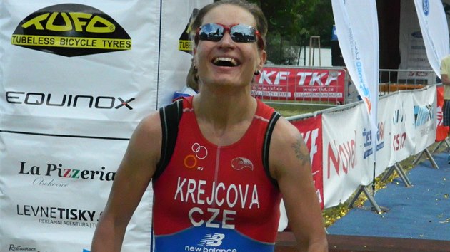 Petra Krejová letos vyhrála závod eského poháru v dlouhém triatlonu v...