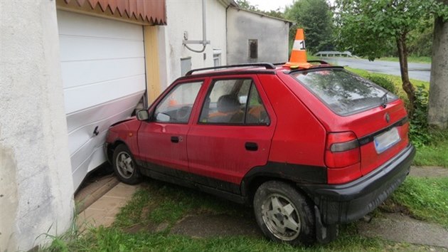 idika strhla zen, aby se vyhnula slepici stojc na silnici, dostala vak smyk a narazila do domu a vrat gare.