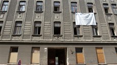 Opravovaný dům na Bratislavské 39 v Brně. Opravovaný dům na Bratislavské 39 v Brně.