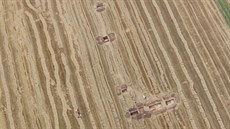 Letecký pohled na archeologické nalezit u Pustjova na Novojiínsku, kde ped...