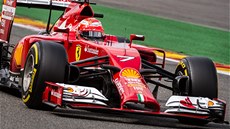 NA TRATI. Kimi Räikkönen na okruhu v belgickém Spa. 