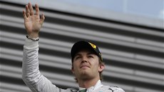 POZDRAV FANOUKM. Nico Rosberg po druhém míst ve Velké cen Belgie formule 1.