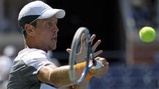 Tomá Berdych v duelu 1. kola US Open s Lleytonem Hewittem z Austrálie.