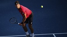 TUMÁ! Jií Veselý vrací úder Stanu Wawrinkovi v utkání 1. kola US Open.