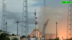 Start nosiče Sojuz s dvojicí družic systému Galileo Start nosiče Sojuz s dvojicí družic systému Galileo