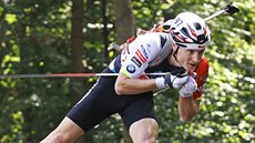 Ondej Moravec pi mistrovství republiky v biatlonu na kolekových lyích.