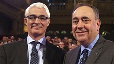 V poslední televizní debat 25. srpna Alex Salmond (vpravo) svým vánivým...