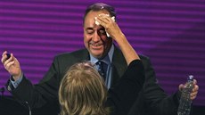 Pedseda Skotské národní strany Alex Salmond zvaný Malý Alex v zákulisí...