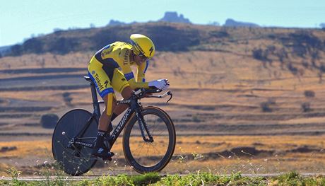 Alberto Contador bhem asovky na Vuelt 2014