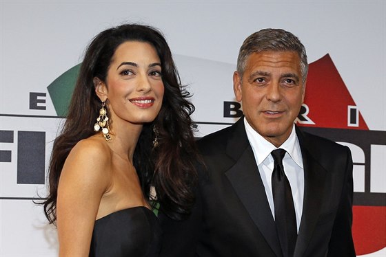 Amal Alamuddinová a George Clooney (Florencie, 7. záí 2014)