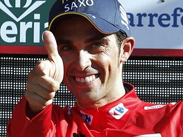 panlsk cyklista Alberto Contador vldne prbnmu poad Vuelty.