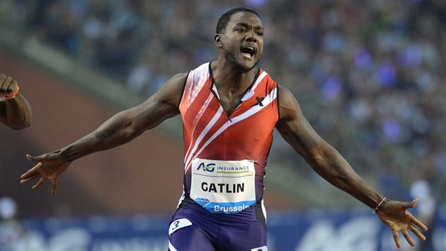 Americk sprinter Justin Gatlin vyhrl v Bruselu stovku i dvoustovku.