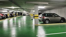 Podzemní parkoviště u Nového divadla v Plzni. Podzemní parkoviště u Nového divadla v Plzni.