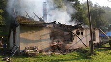 Požár domku v Jaroslavicích, při kterém zemřel bezdomovec. Požár domku v Jaroslavicích, při kterém zemřel bezdomovec.
