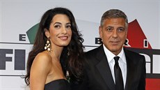 Amal Alamuddinová a George Clooney (Florencie, 7. záí 2014)