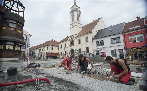 Oprava Masarykova námstí v Uherském Brod.